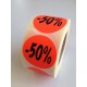 Etiket Ø35mm fluor rood 50% 500/rol Td27511750